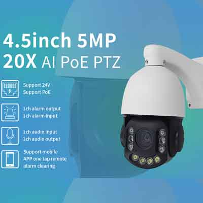 5MP 4.5inch 20X AI POE PTZ  Ca